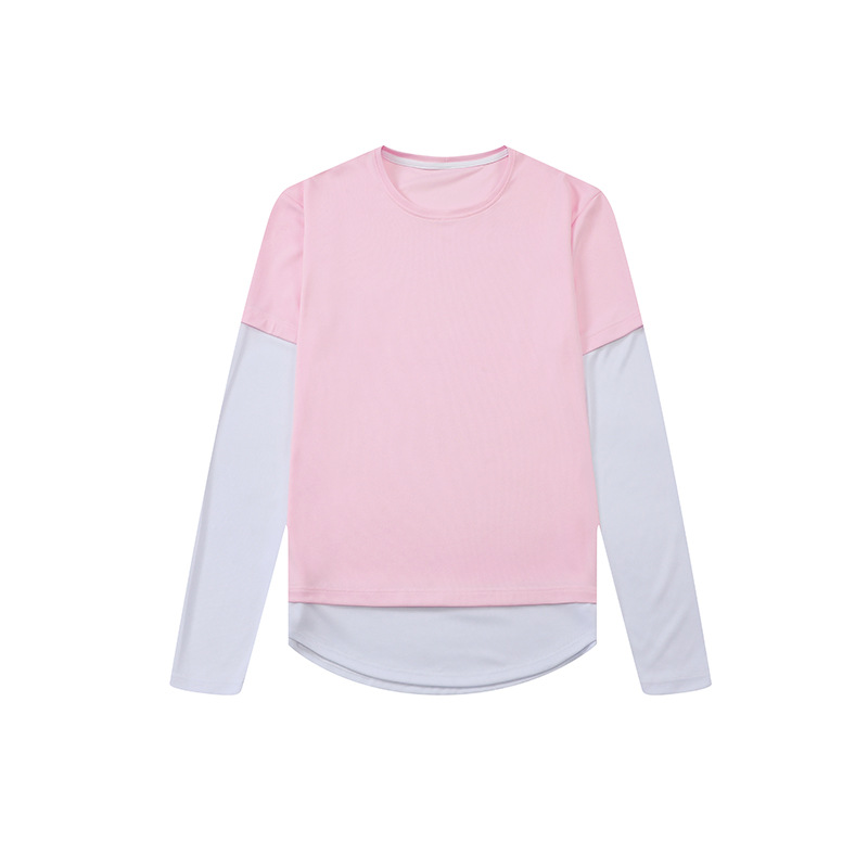 Deportes al aire libre de los hombres Camiseta de manga larga nueva costura de moda fitness correr tiro ropa cuello redondo medias de secado rápido de los hombres