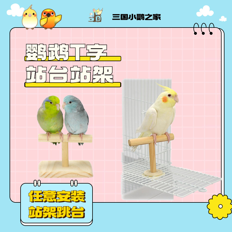 Parrot T-shaped stand weighing T-shaped platform