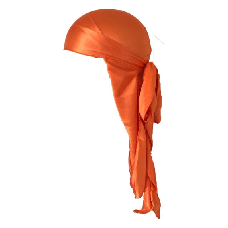 Cross-border imitation silk elastic knitted fabric long tail braid turtle hat pirate hat knotted wrap hat durag