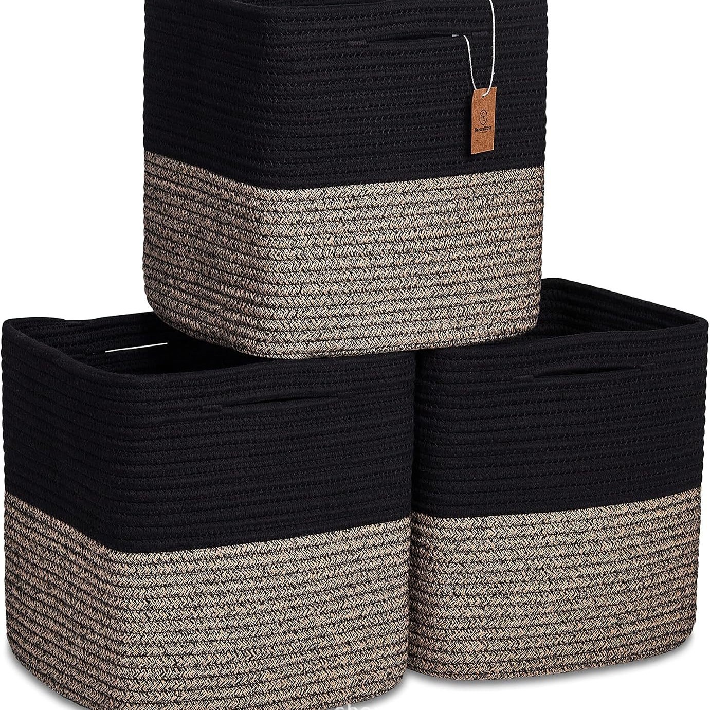 Amazon ofrece una cesta de ropa sucia de algodón para juguetes para bebés, estantes de almacenamiento de armario, cesta de toallas de baño plegable