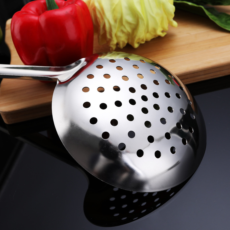 Colador de cocina de acero inoxidable, colador grande de acero inoxidable para el hogar, colador grueso, colador de olla caliente profundo frito, colador sin magnetismo