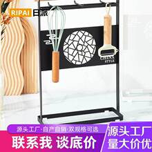 贴牌六连钩铁艺置物架厨房收纳沥水架厨具锅铲挂架铁艺沥水架定制