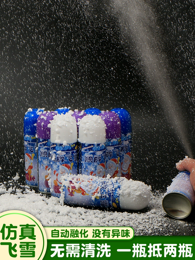  Simulation white flying snow spray foam snowflower spray snow jar Human workers made snowfall fake snow props spray