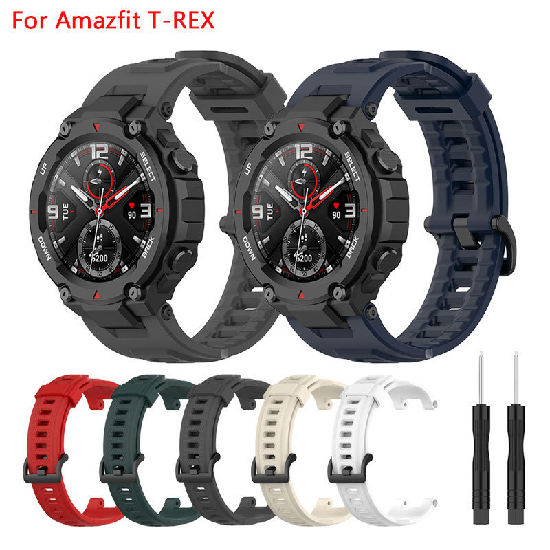 Suitable for Huami Amazfit T Rex / Pro Strap Huami Tyrannosaurus Rex Silicone Replacement Wristband free size