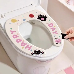かわいい漫画の便座クッション、オールシーズンユニバーサル便座クッション、家庭用粘着式大人用便座クッション