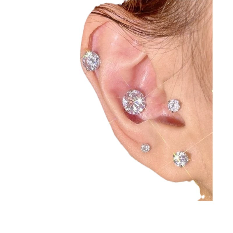 Серьги-ободки с цирконами, универсальные серьги, без piercing ушей, интернет-звезда
