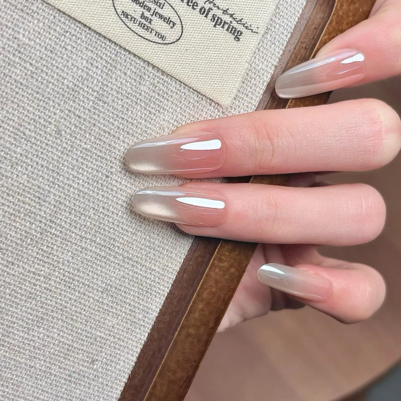 Electroplated Cat-Eye Gradient Nude Color, Gentle and Pure, Handmade Wearable Nails That Enhance Complexion, Simple and Suitable for Daily Commuting, Removable Nail Pieces Electroplated Cat-Eye Gradient Nude Color, Gentle and Pure, Handmade Wearable Nails That Enhance Complexion, Simple and Suitable for Daily Commuting, Removable Nail Pieces