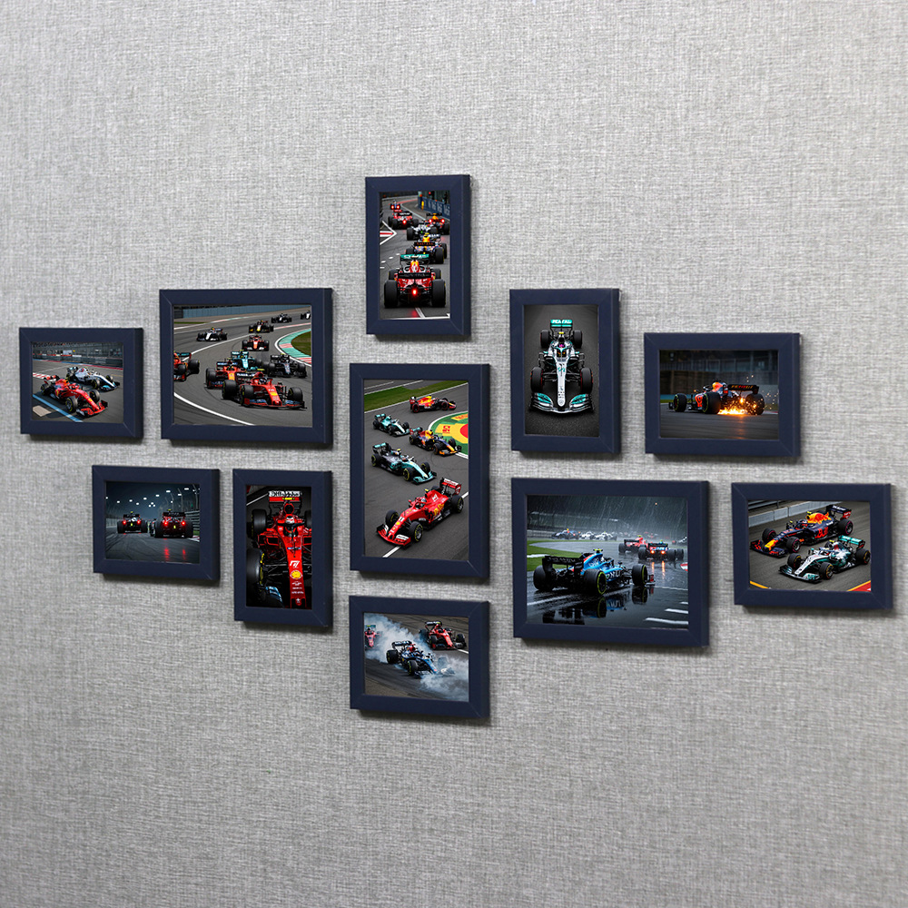 Nuevo póster de Fórmula 1 Fans regalo de pared marco de fotos combinación de fondo de decoración de pared de fotos image 12