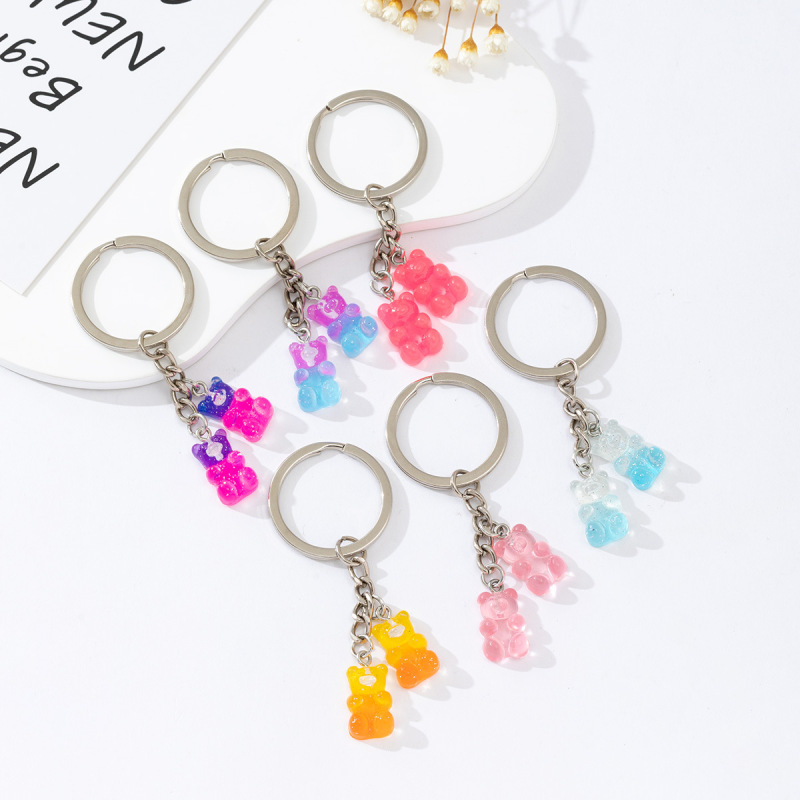 Cross-Border Supply of Resin Gummy Bear Keychains, Diy, Multiple Colors Available, Bag Charms, Small Gifts, Dropshipping Cross-Border Supply of Resin Gummy Bear Keychains, Diy, Multiple Colors Available, Bag Charms, Small Gifts, Dropshipping