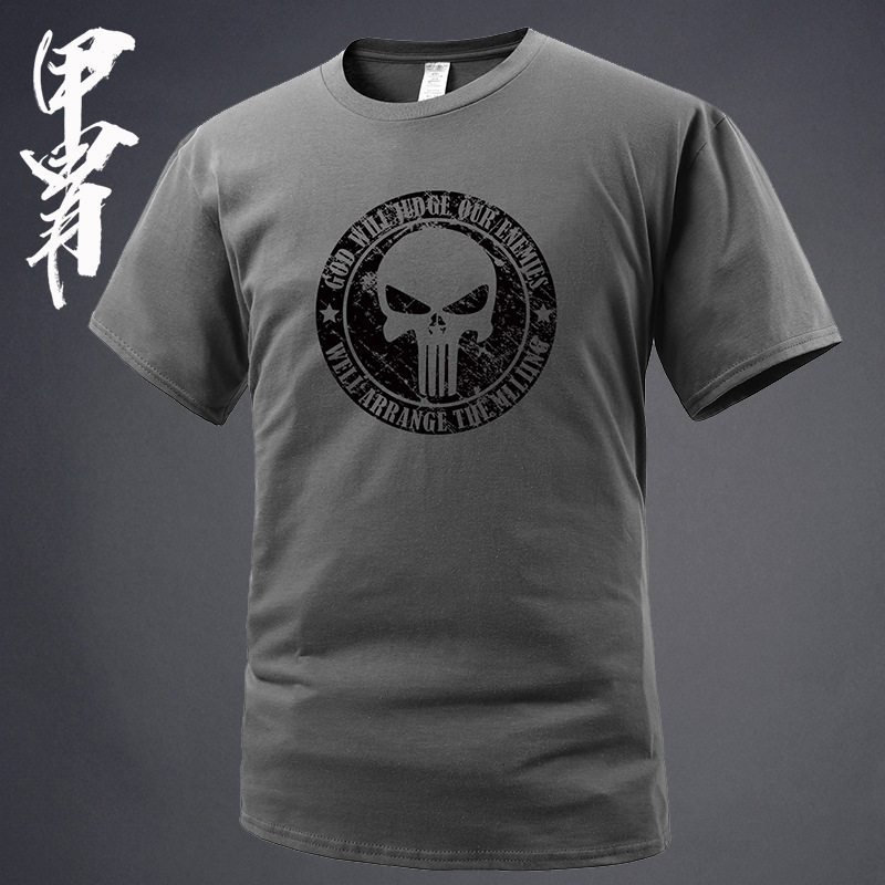 New summer men's round neck short-sleeved T-shirt daredevil men's clothes breathable military fan style New summer men's round neck short-sleeved T-shirt daredevil men's clothes breathable military fan style