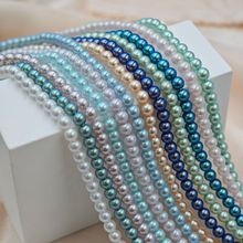 高光玻璃款圆珠南洋通孔仿珍珠散珠diy串珠刺绣材料