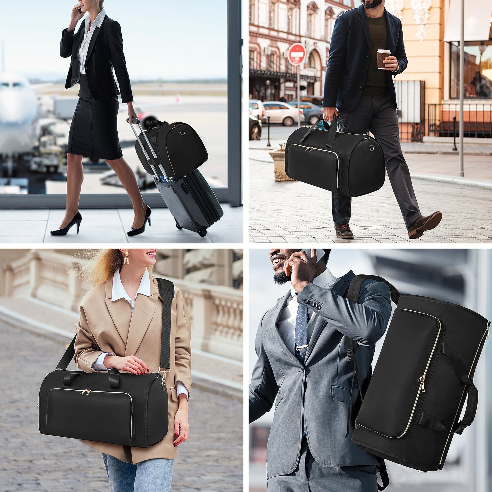 Travel Suit Garment Wear-resistant Foldable Storage Hanging Clothes Bag Crossbody Convertible_voghion.com