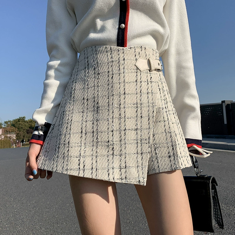 Новая шерстяная юбка А-силуэта, маленькие брюки-кюлоты в ароматном стиле.