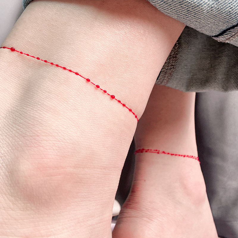 Pequeño Libro Rojo mismo estilo rojo gota de sangre pulsera hombres y mujeres moda creativa pulsera Cruz pulsera simple collar tobillos