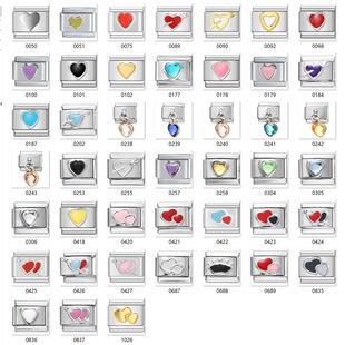 AliExpress Hot DIY9mm Module Bracelet Love Double Peach Heart Gem Series Stainless Steel Stitching Bracelet Single