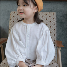 女童衬衫灯笼袖休闲透气上衣衬衣25春夏装新款外贸童装代发3-8岁