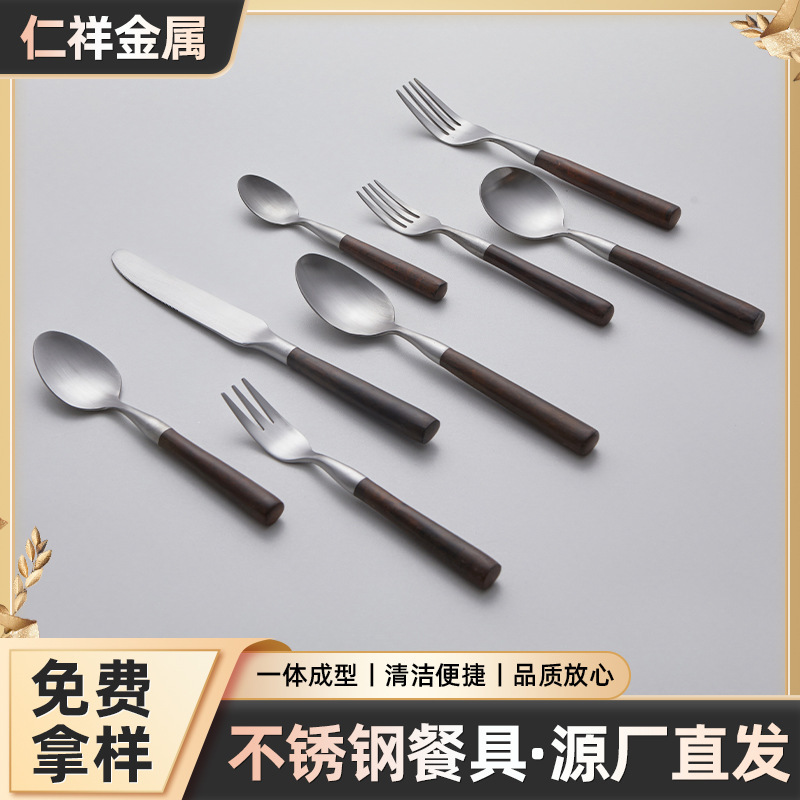 Steak knife fork spoon Western buffet knife fork spoon set hotel dessert knife fork stainless steel coffee spoon wholesale
