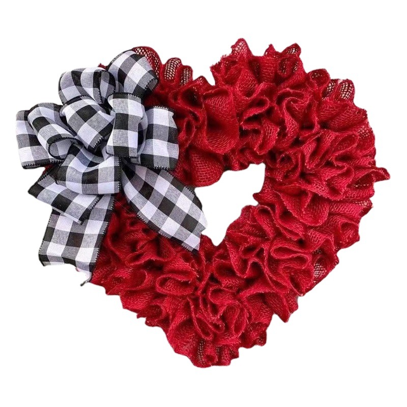 Cangyan 2022 tela de decoración de puerta nueva transfronteriza Día de San Valentín guirnalda melocotón corazón colgante de pared diseño de vacaciones