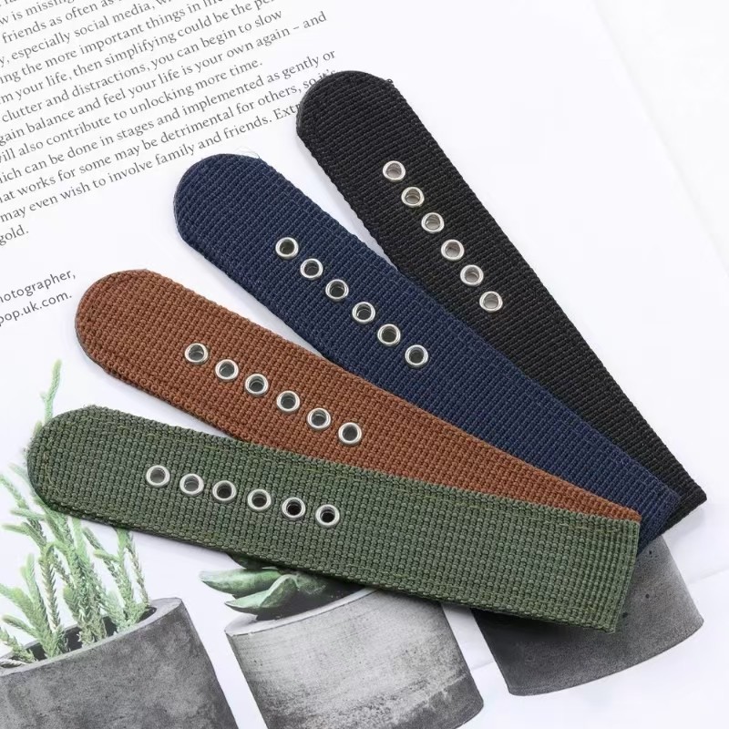 Fábrica al por mayor correa de lona de nylon deportiva al aire libre correa de reloj suave 16 18 20 22 24