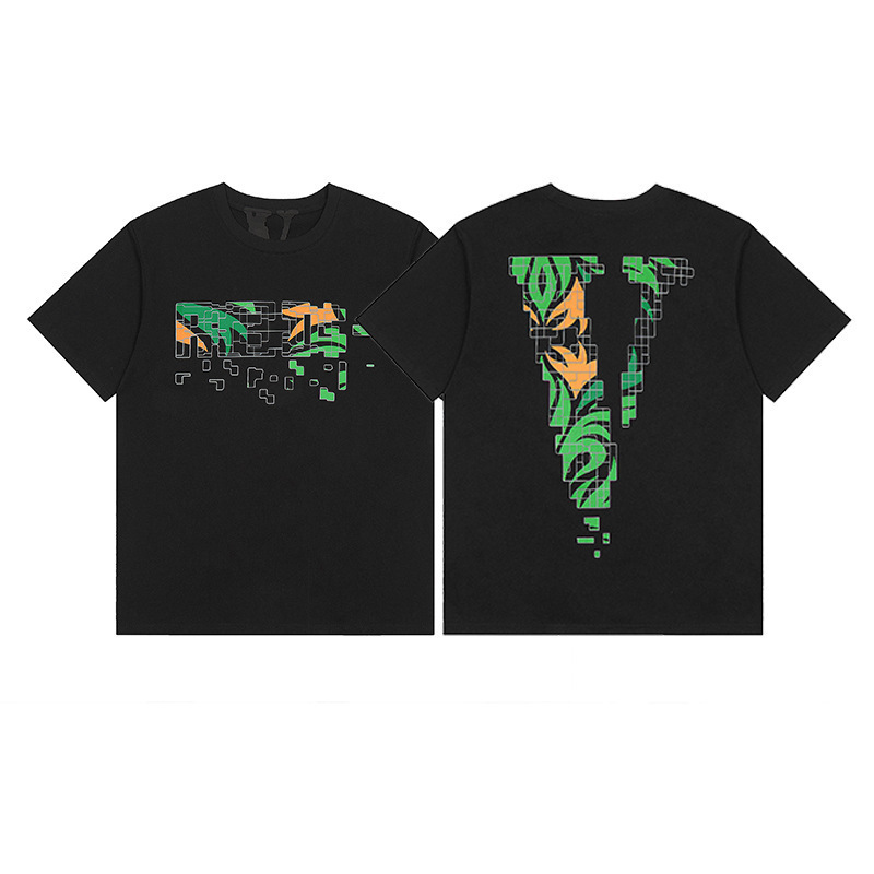 外単VLONE FOG潮牌大v字母Logo桜半袖スケッチ刺繍唇印落書きプリントtシャツ|undefined