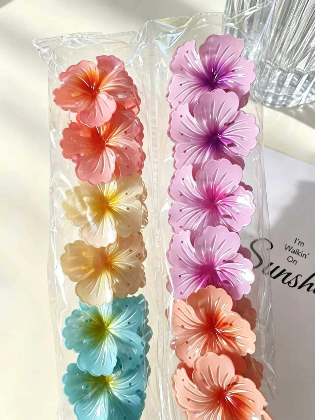 Vacancias de verano transfronterizas huevo flor clip para el cabello de mujeres tarjeta de sensibilidad avanzada 2026 nuevo conjunto de adornos para el cabello de flores laterales image 14