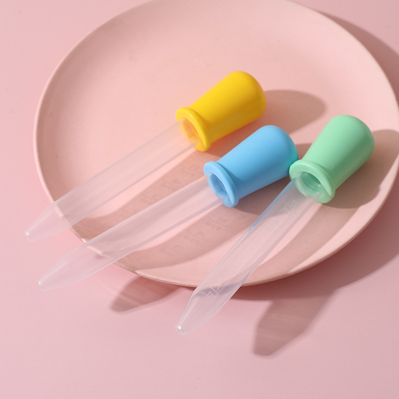 Bebé anti-estrangulamiento medicina alimentador bebé simple gotero medicina alimentador 5ml de agua de múltiples funciones de alimentación medicina paja con escala