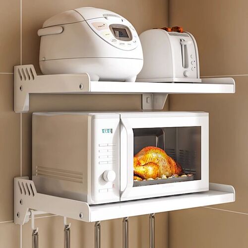 Kitchen shelf without drilling wall-mounted household oven rack hanging wall-mounted microwave storage rack bracket