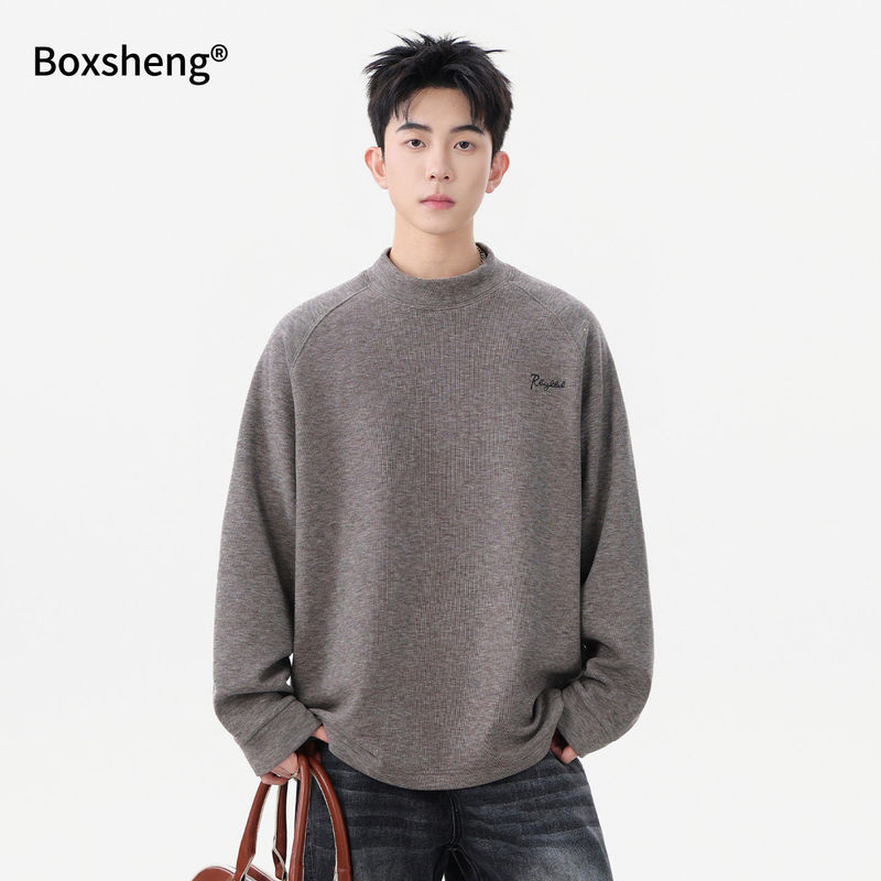 Winter Sweatshirt Men's 380g Loose Round Neck Bottoming Shirt Hoodless Long-Sleeved Autumn and Winter Warm Outer Top for Boys