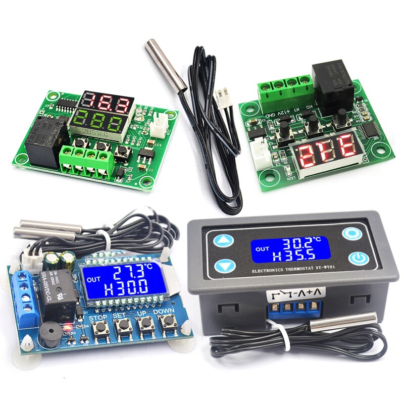 W1209 Digital Thermostat Temperature Control Switch Display Temperature Controller Module Refrigeration Heating 12V with Digital Display Two Colors