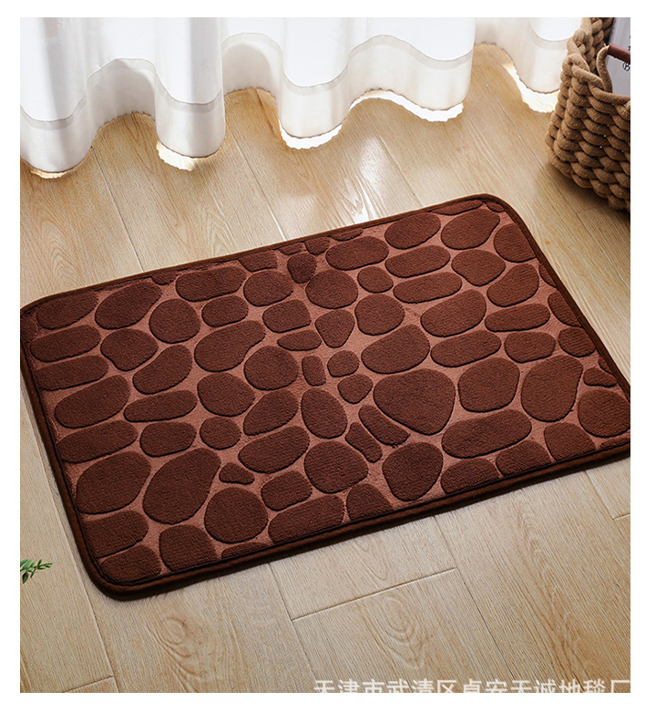 珊瑚绒地垫,珊瑚绒压花地垫,珊瑚绒石头地垫,石头压花地垫,地垫