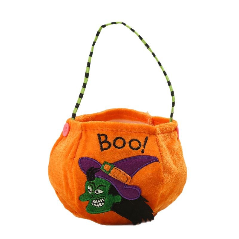 Bolsas de calabaza de mano bordadas transfronterizas de Halloween brujas fantasmas búhos bolsas de azúcar decoración de espectáculo de baile infantil
