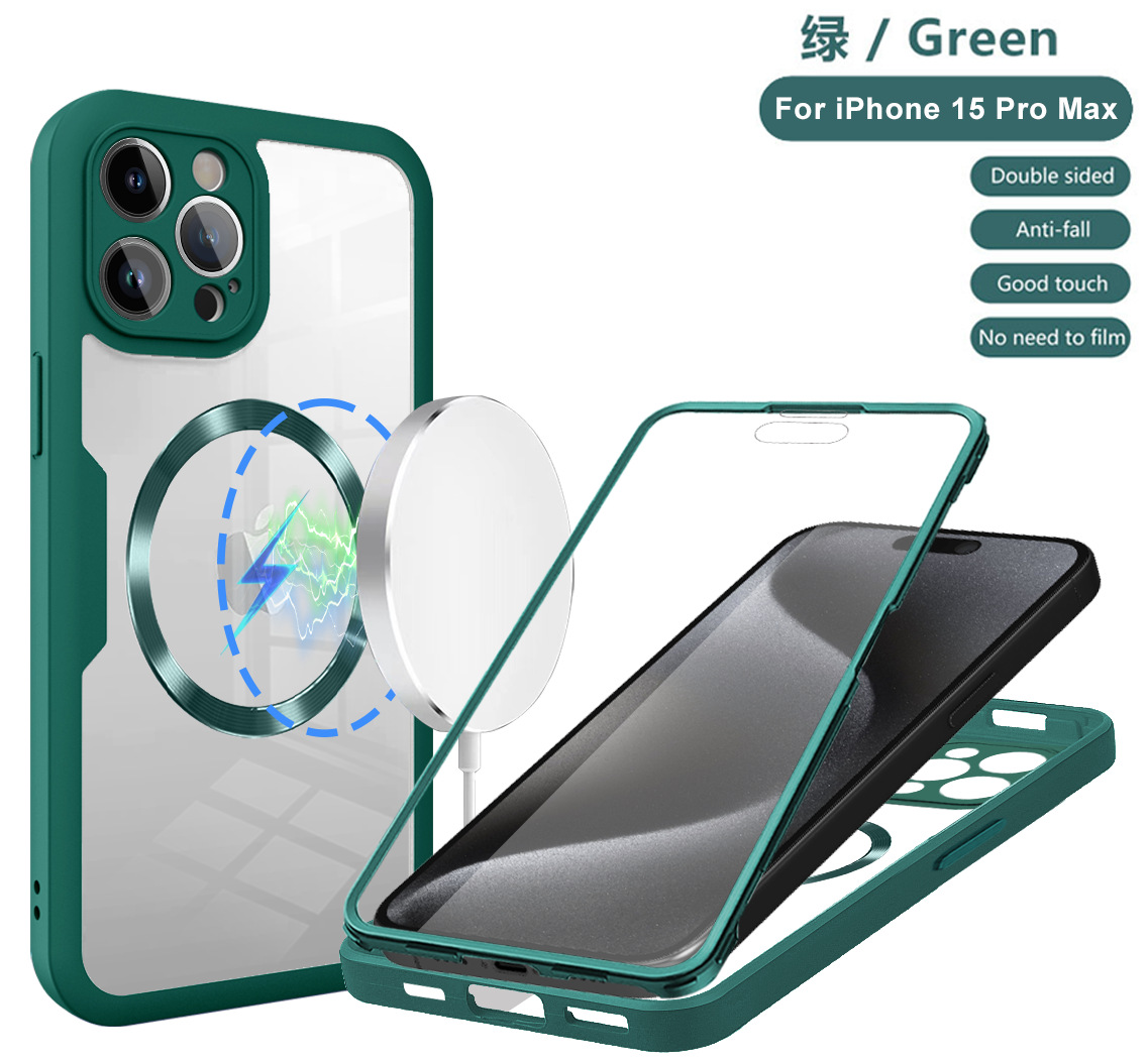 Qicai manyetik emişli iPhone 16 Pro telefon kılıfı Apple 15 kabuk filmi hepsi bir arada tam kapsamlı 14pm düşmeye karşı dayanıklı 16e - 11