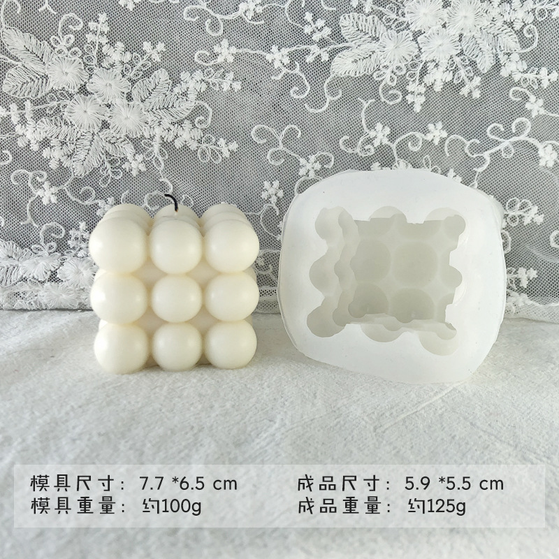 Transfronteriza geométrica BOLA MÁGICA vela molde de silicona diamante superficie bola polígono cubo aromaterapia vela molde al por mayor