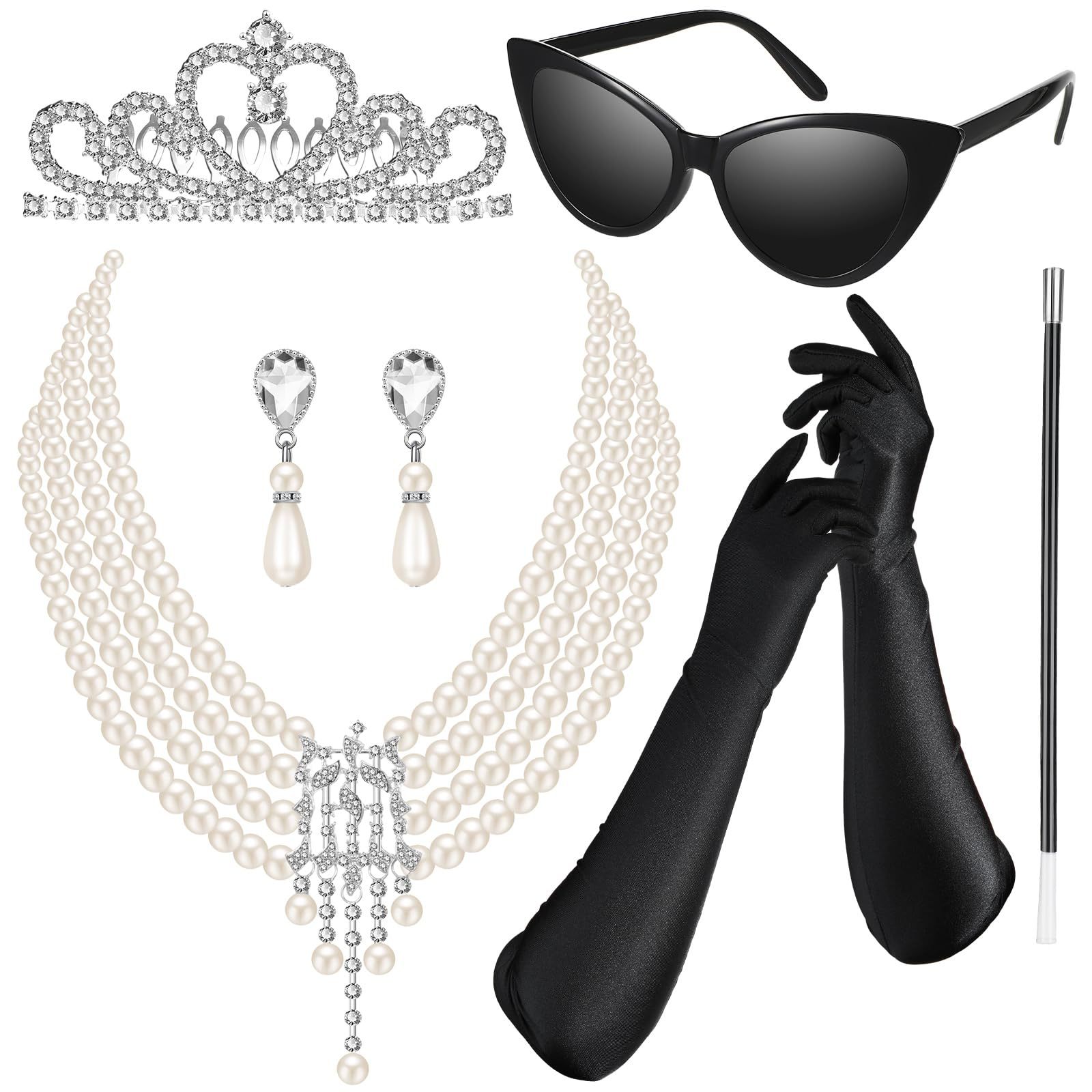 Retro necklace and earrings from pearl for bride