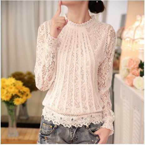 Real Shot of Autumn Women's Tops, Long-Sleeved, Slimming Tops, Lace Splicing, Hollow Women's Lace Bottoming Shirts Real Shot of Autumn Women's Tops, Long-Sleeved, Slimming Tops, Lace Splicing, Hollow Women's Lace Bottoming Shirts