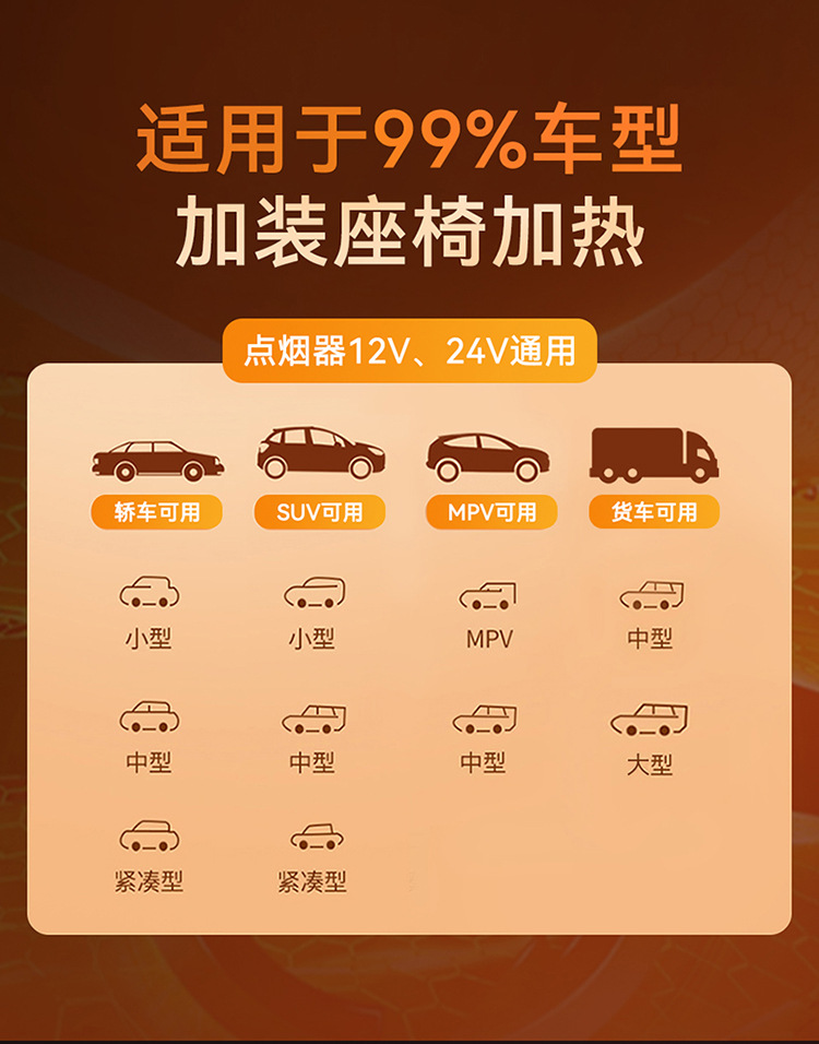 New Car Heated Seat Cushion for Winter, Special Warm-Up, Fast-Heating, Constant-Temperature Butt Cushion 12V24V Universal Car Heating Cushion