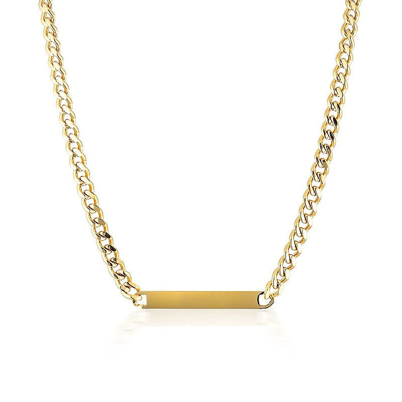 Collier pendentif carré minimaliste en acier inoxydable_voghion.com