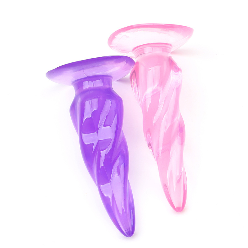 Crystal Anal Plug Bead Strip, Purple TPR Training Toy for Adults — detail image 3