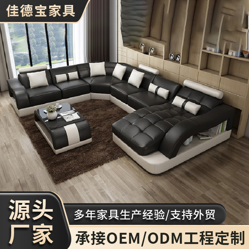 Italian Minimalist Faux Leather Sofa with Top Layer Velvet Fabric, Button-Tufted Light Luxury Sofa Chair, Suitable for Various Sizes of Living Rooms, Complete Set