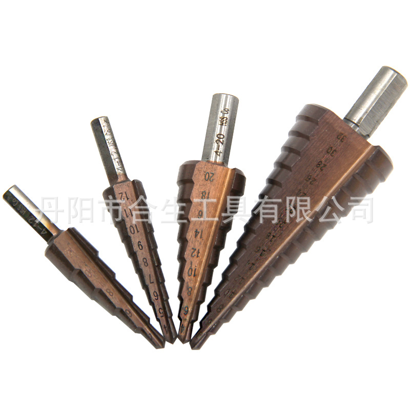 M35 cobalto paso taladro de acero inoxidable agujero abridor transfronterizo Co pagoda broca de perforación de alta dureza herramienta de corte traje