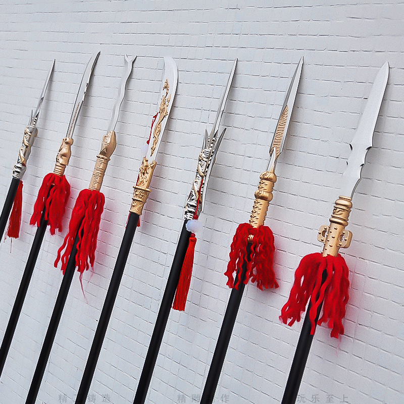 全金属方天画戟青龙偃月刀玩具武器模型安全不开刃1.4米三国兵器