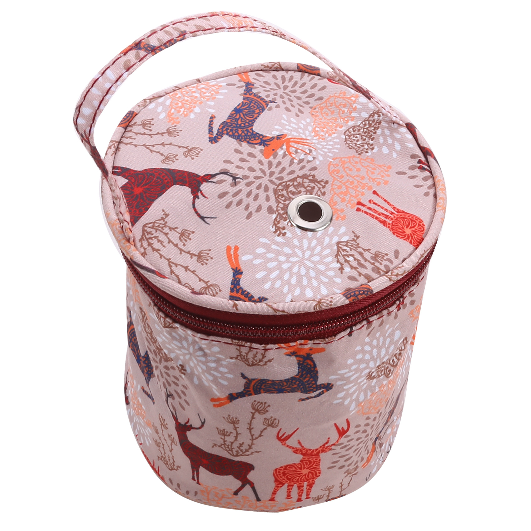 Bolsa de almacenamiento de lana transfronteriza Bolsa de almacenamiento tejida DIY Bolsa de almacenamiento de hombro Bolsa de cubo de impresión Bolsa de almacenamiento doméstica Fábrica al por mayor