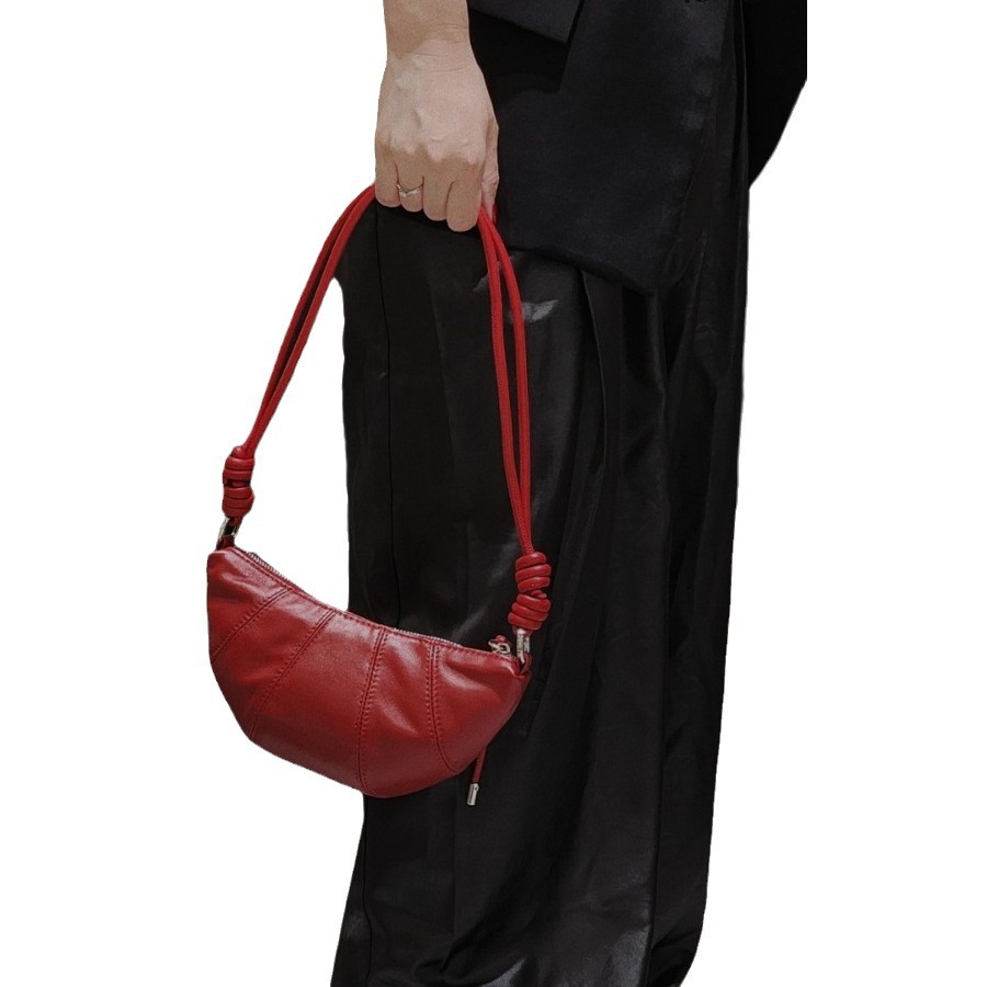 Sheepskin Horn Croissant Bag 2025 New Arrival Niche Design Coin Purse Shoulder Crossbody Bag For Women Wholesale - Thumbnail 5