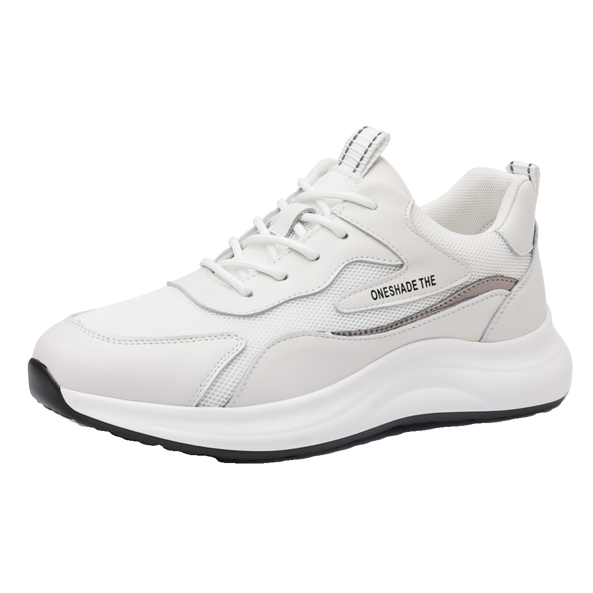 Herren Freizeitschuhe Aus Leder Mit Atmungsaktivem Mesh Und Sohle_voghion.com