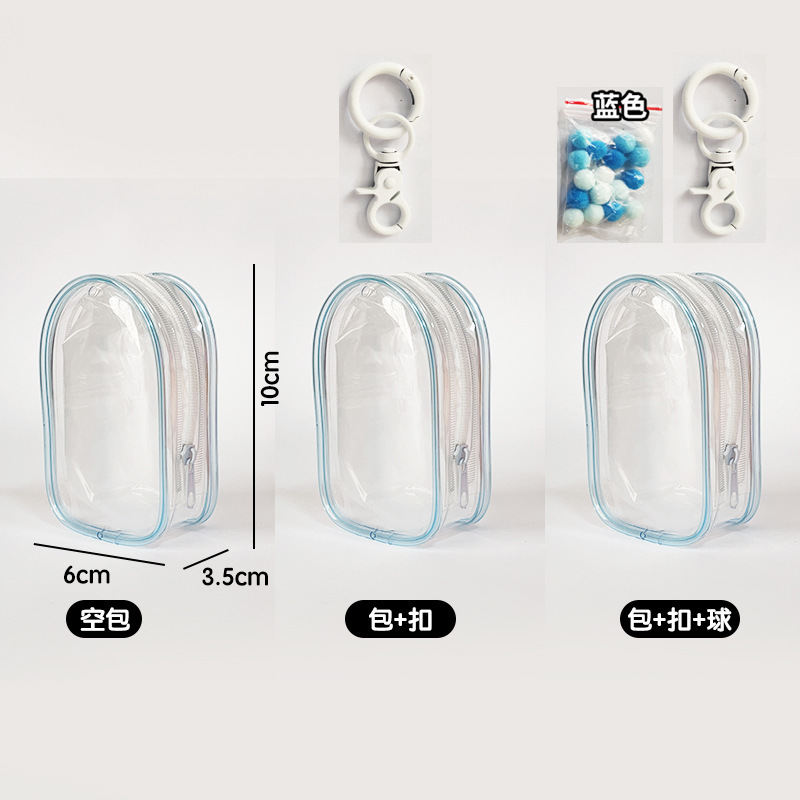 Single zipper cabin bag - blue (clear zipper)