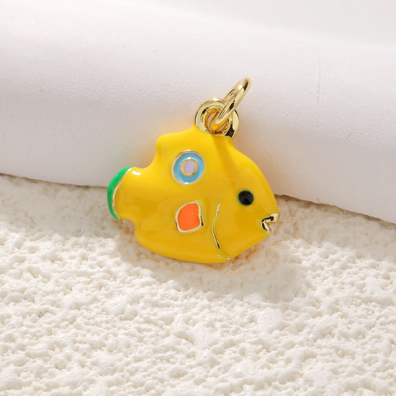 銅メッキ 14 k ゴールド鯉魚ジュエリーペンダントアクセサリージョイント小魚オーシャンブレスレットイヤリングネックレス DIY ペンダントペンダント|undefined