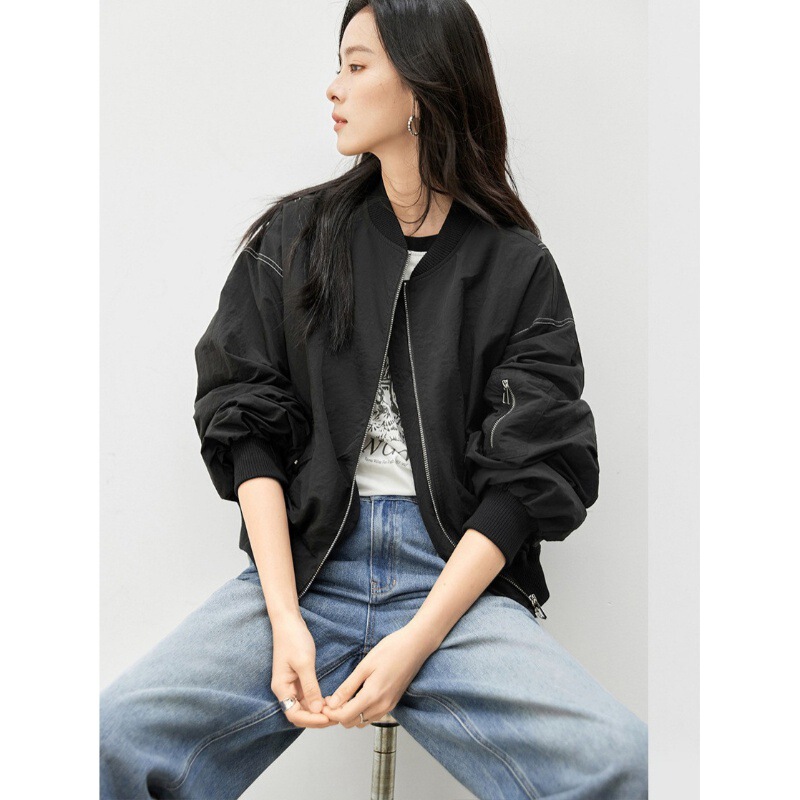 American-Style High-End Baseball Jacket for Women, 2026 New Fashionable Loose Casual Short Jacket