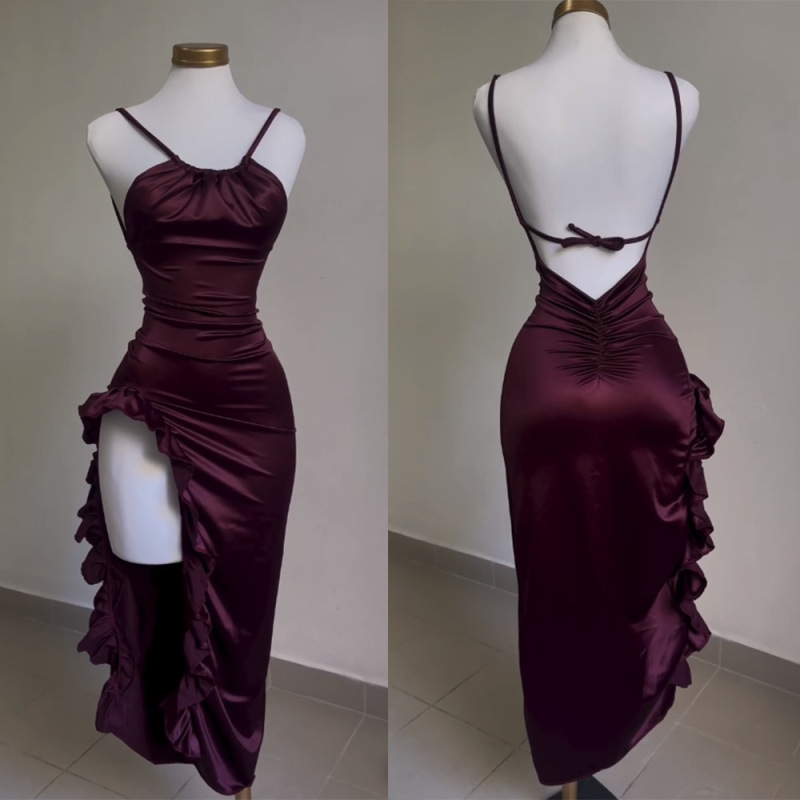 2026 European and American Hot-Selling New Cross-Border Dress, Summer High-End Y2K Sexy Backless Strap Dress
