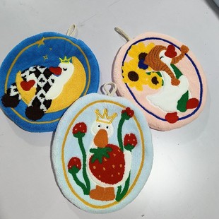 Cute soft absorbent cute animal towel can be hung thick non-stinky kitchen bathroom bath cloth towel
