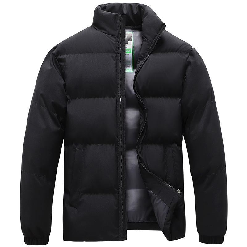 Men's Clothing Winter cotton coat for men couple trendy brand stand collar cotton coat padded jacket solid color loose cotton coat for men and women_voghion.com